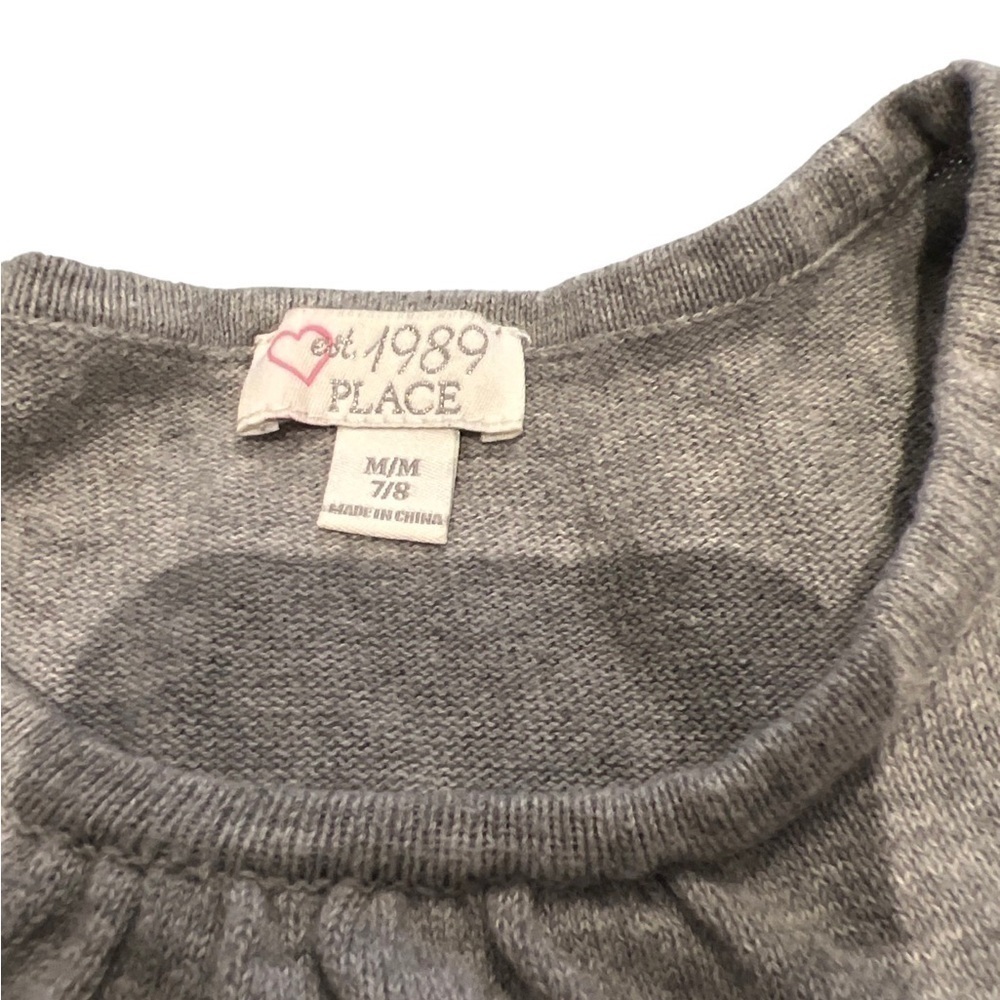 Children’s Place Girls Grey Gray Silver Sequin T Shirt Dress Girls Size 7/8 - Picture 8 of 8